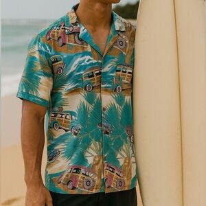 Vintage Diamond Head Sportswear | Hawaiian Woody Surf Wagon Print Tee Shirt S